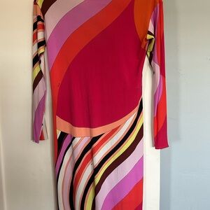 Vibrant Multicolor Pucci Long Sleeve Dress 100% silk
